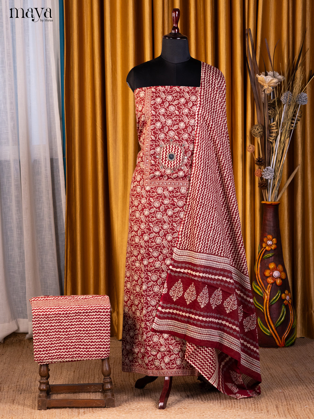 Maroon - Cotton salwar