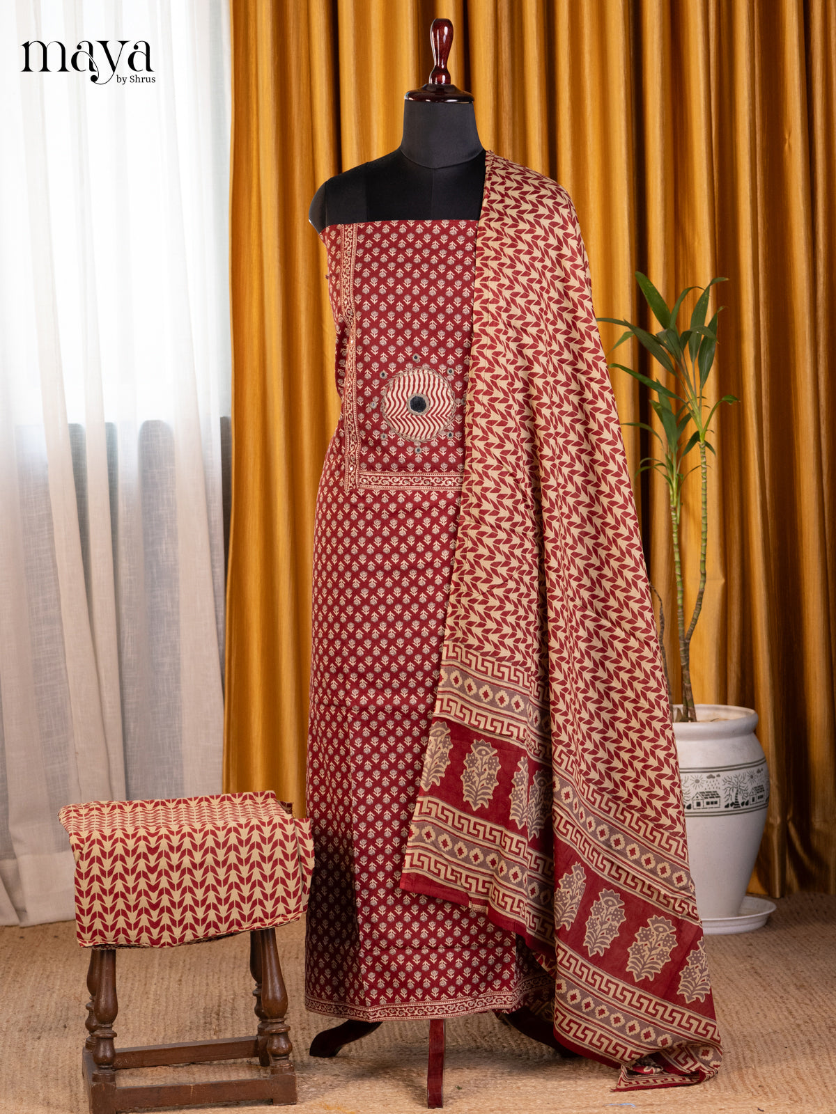 Maroon - Cotton salwar