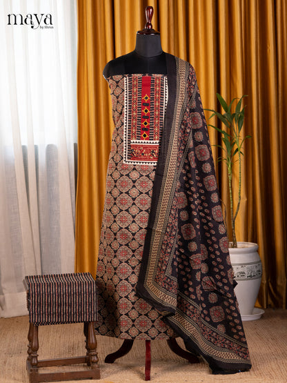 Black - Ajrakh Salwar Unstitch
