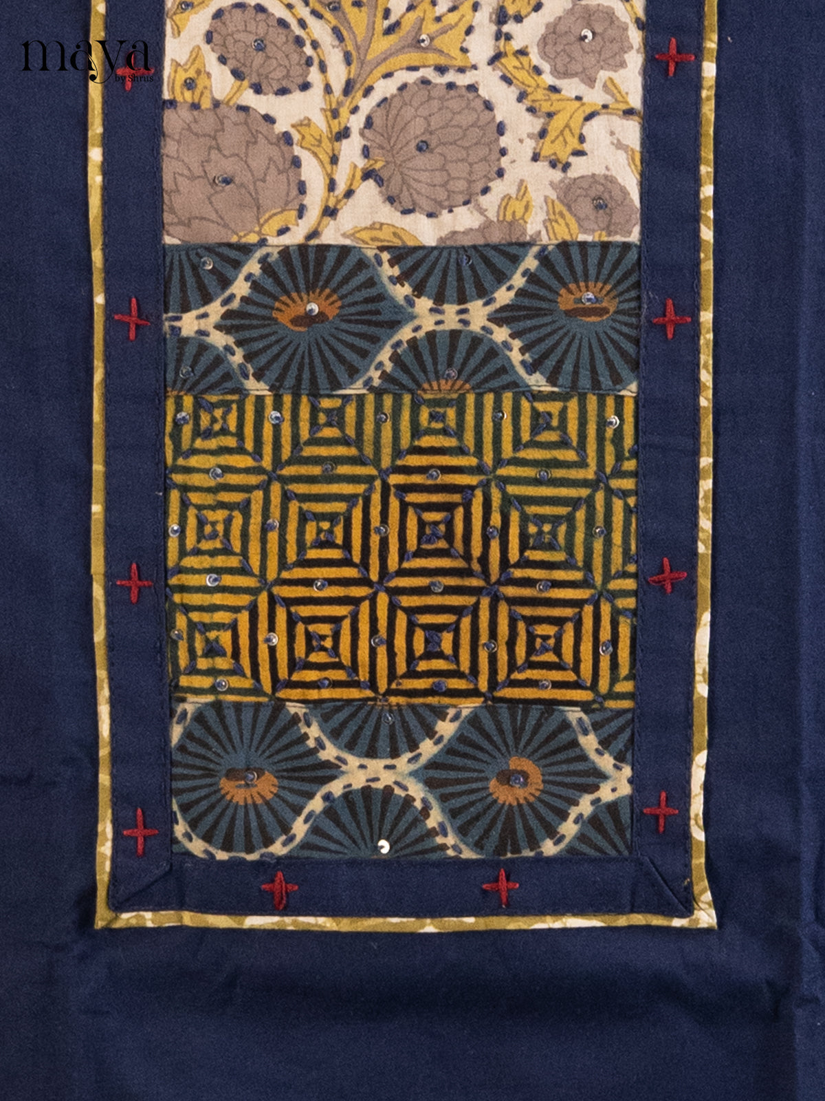Blue & Maroon - Cotton salwar