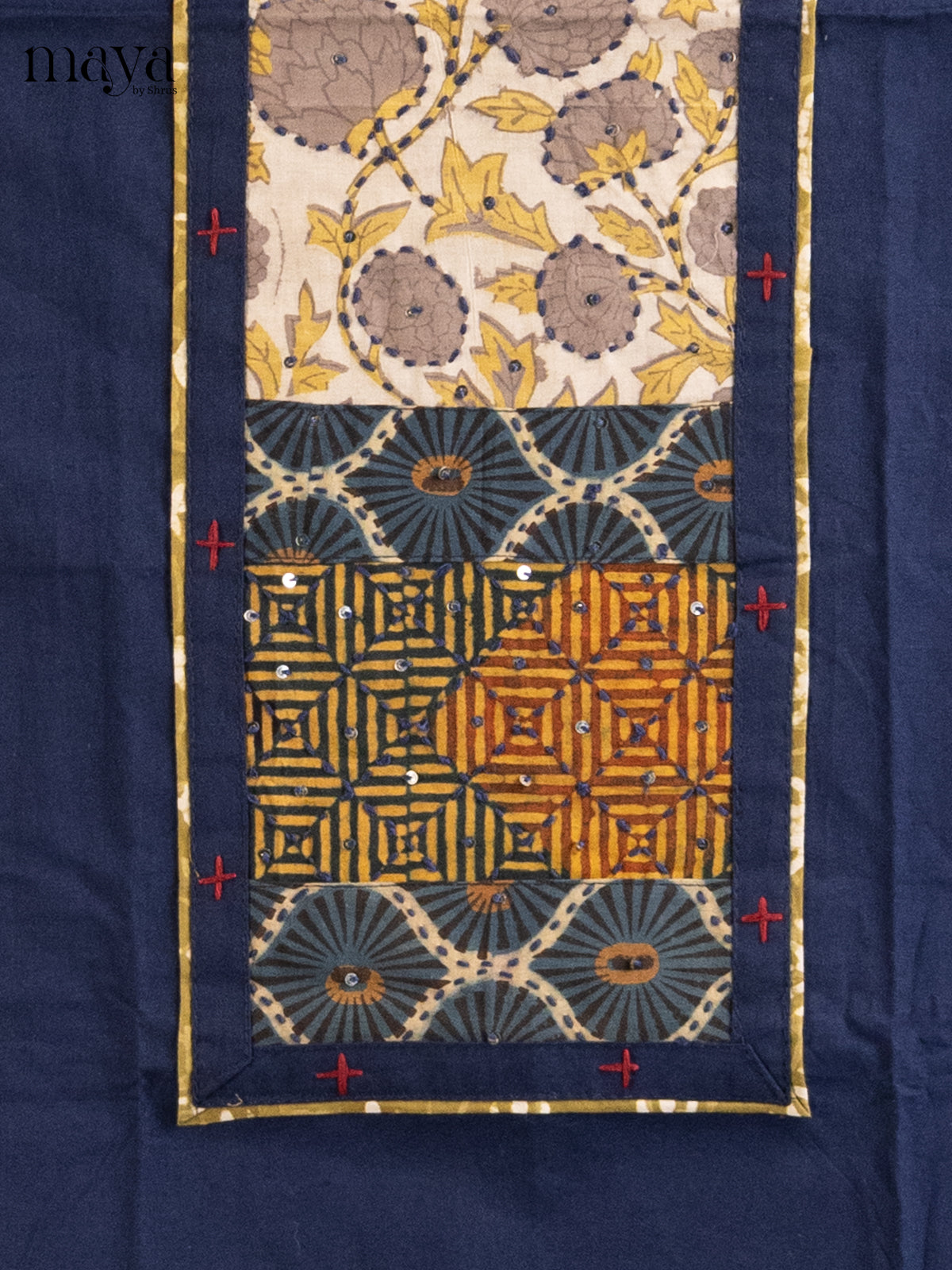 Blue with Maroon- Cotton salwar