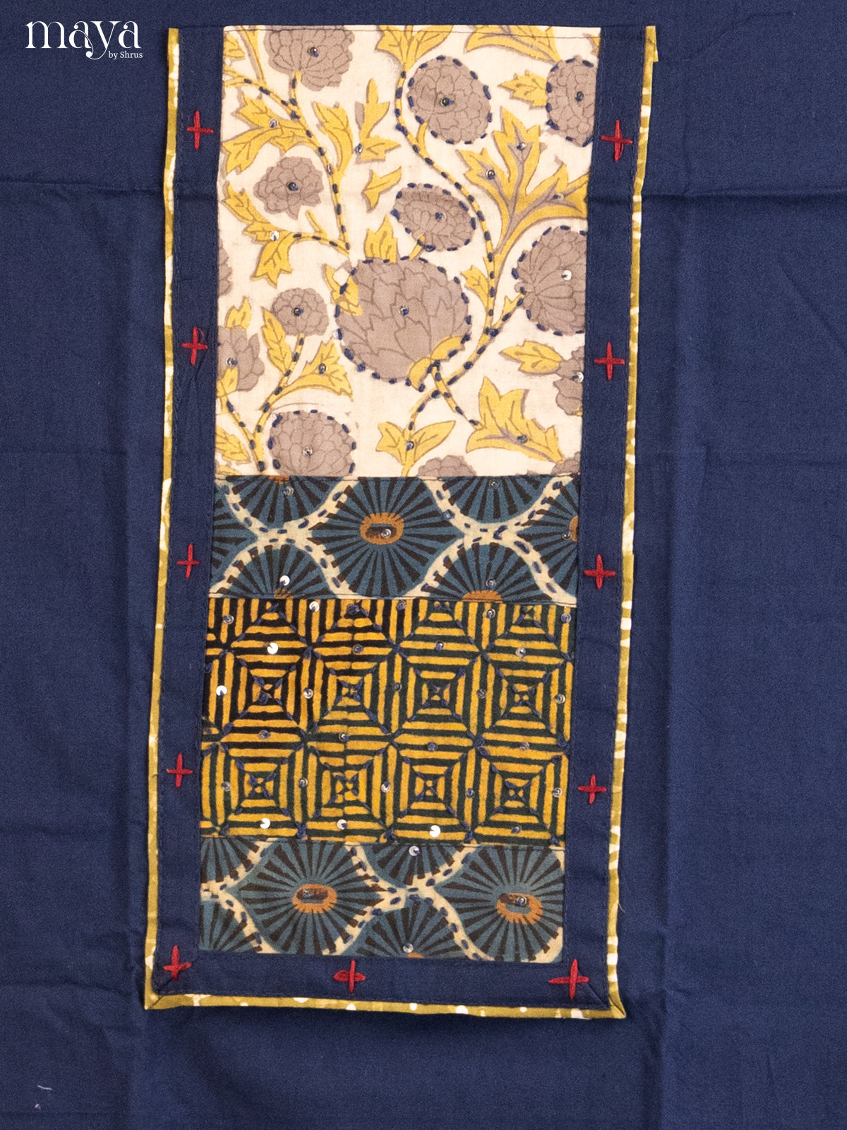Blue & Maroon - Cotton salwar