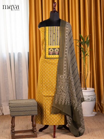 Mustard & Green - Ajrakh Salwar Unstitch