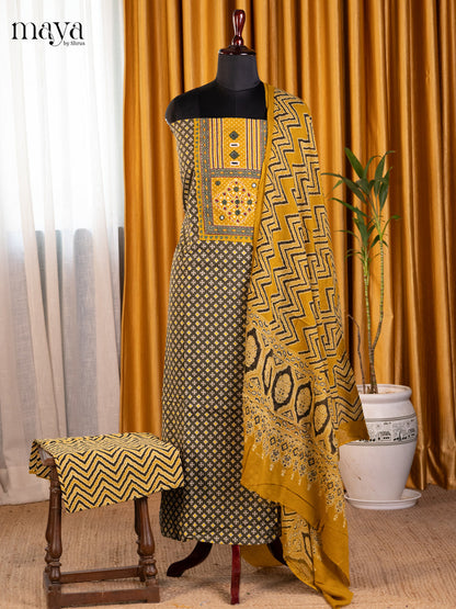 Green & Mustard - Ajrakh Salwar Unstitch