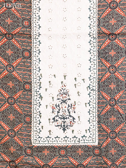 Dark Green & Cream- Cotton salwar