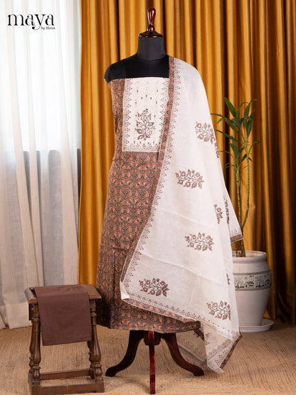 Brown & Cream- Cotton salwar
