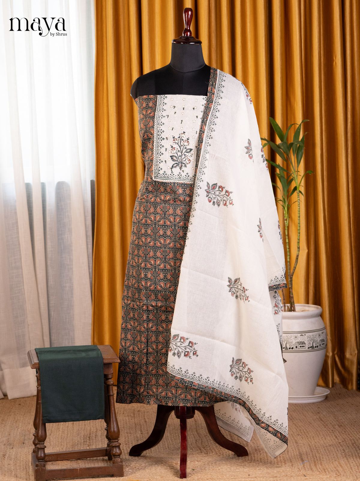 Green & Cream - Cotton salwar