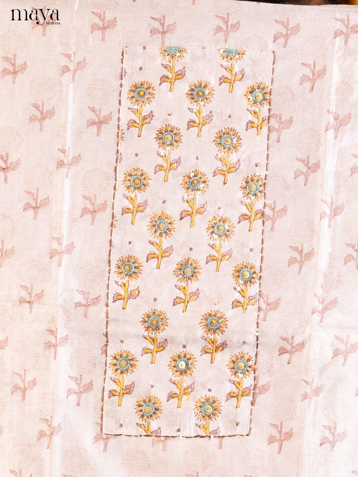 Cream & Lite Brown- Cotton salwar