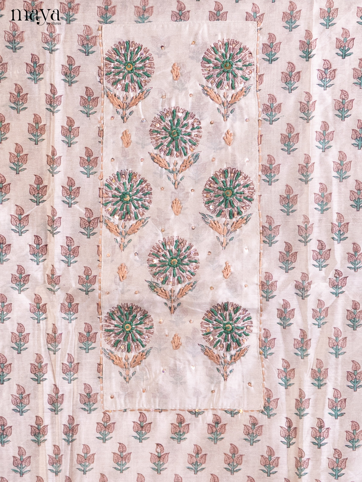 Cream & Dusty Brown - Cotton salwar