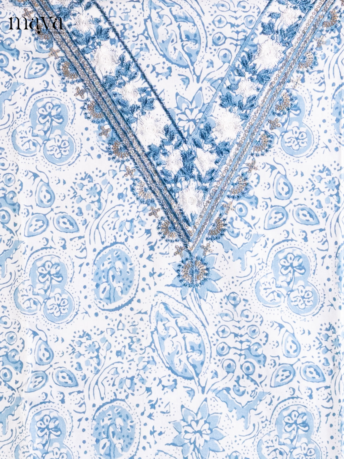 White & Blue - Cotton salwar