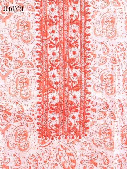 White & Orange- Cotton salwar