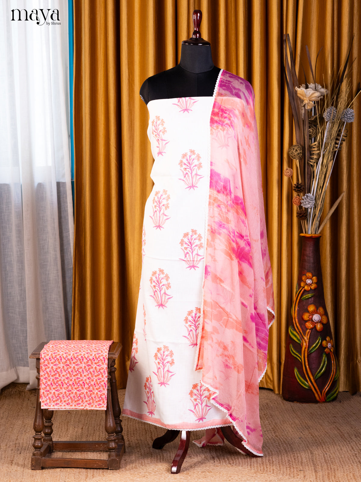 White & Pink - Cotton salwar