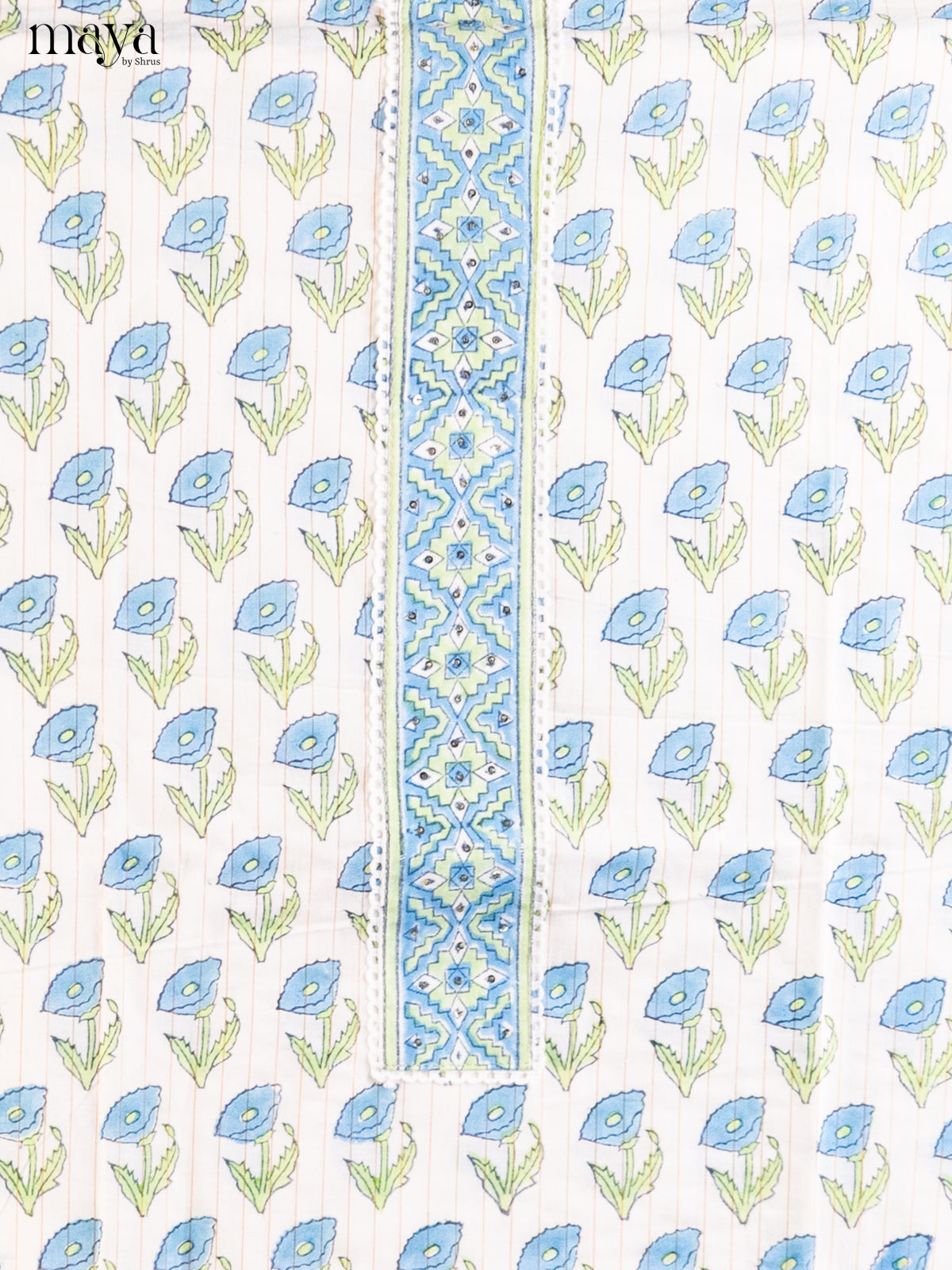 White & Blue- Cotton salwar