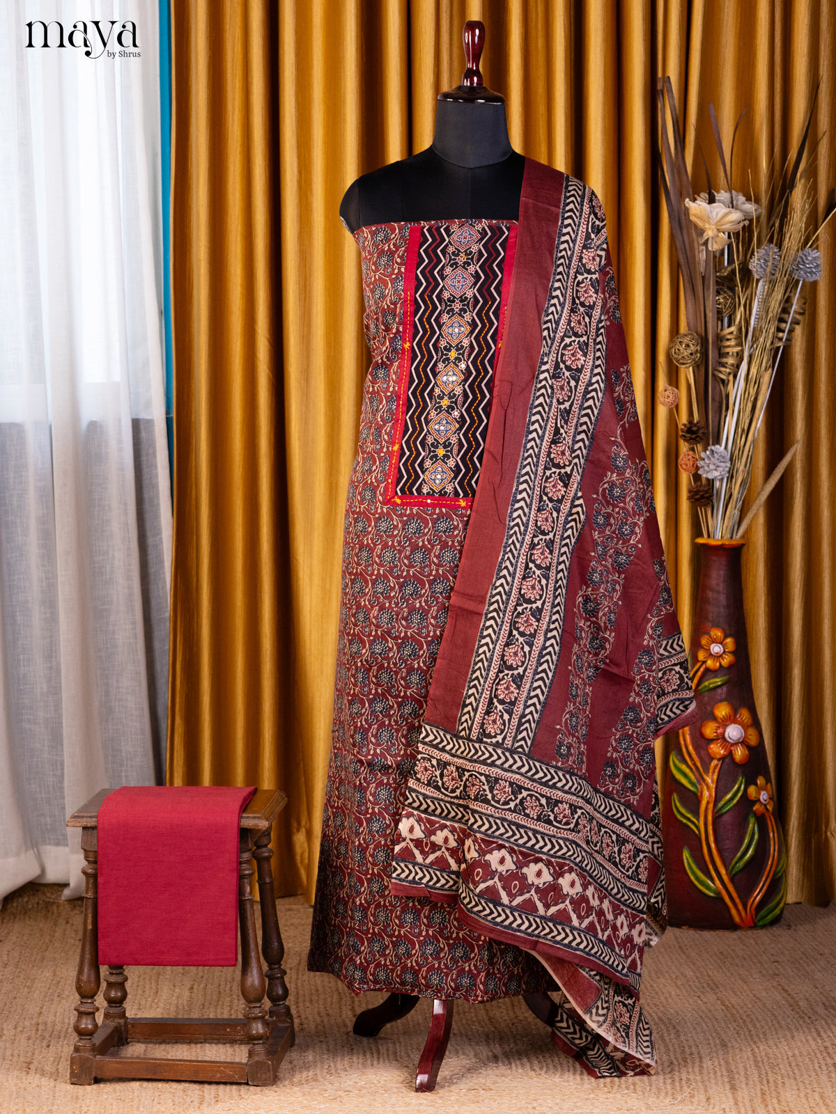 Maroon- Cotton salwar