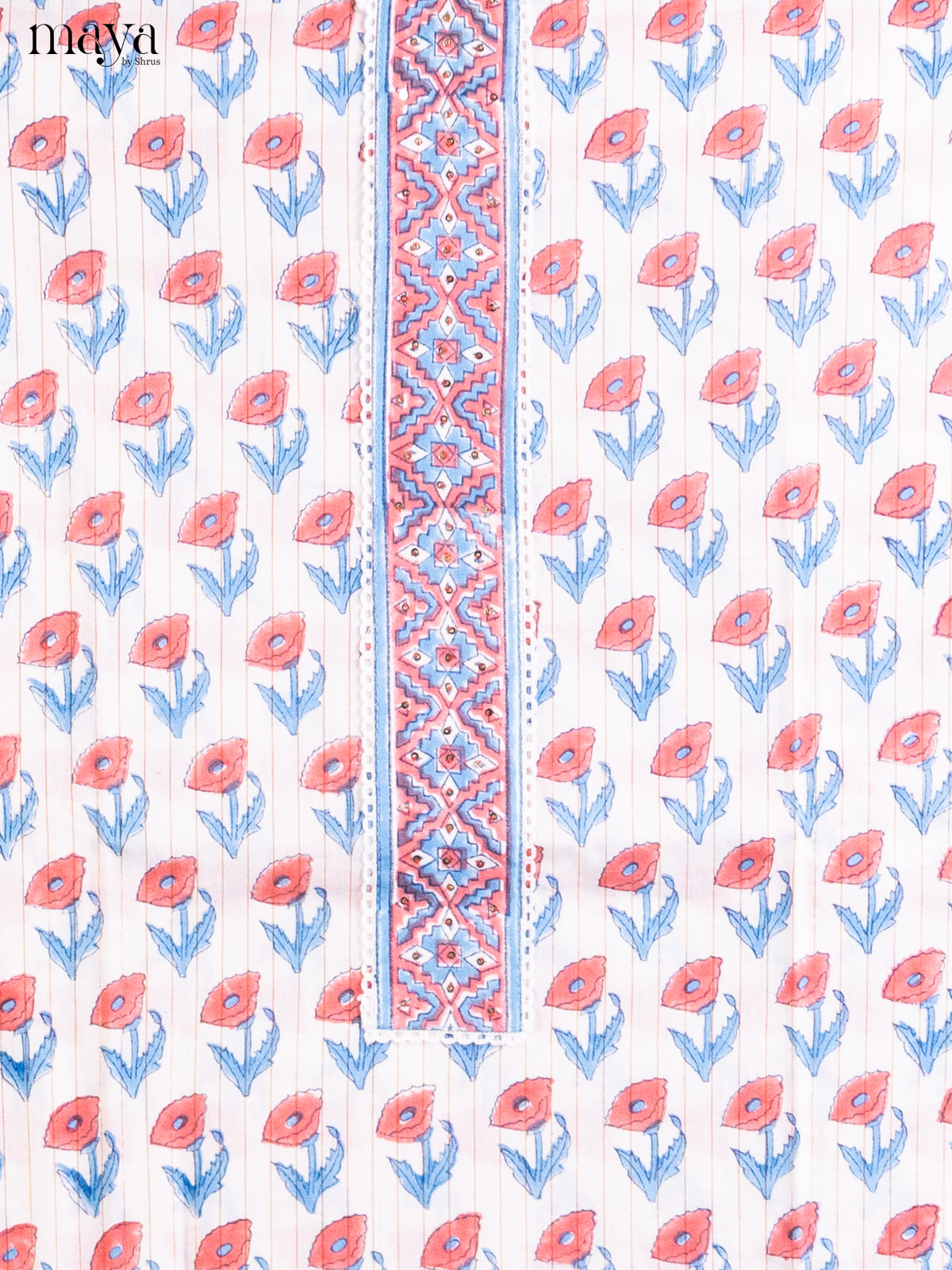 White & Peach - Cotton salwar