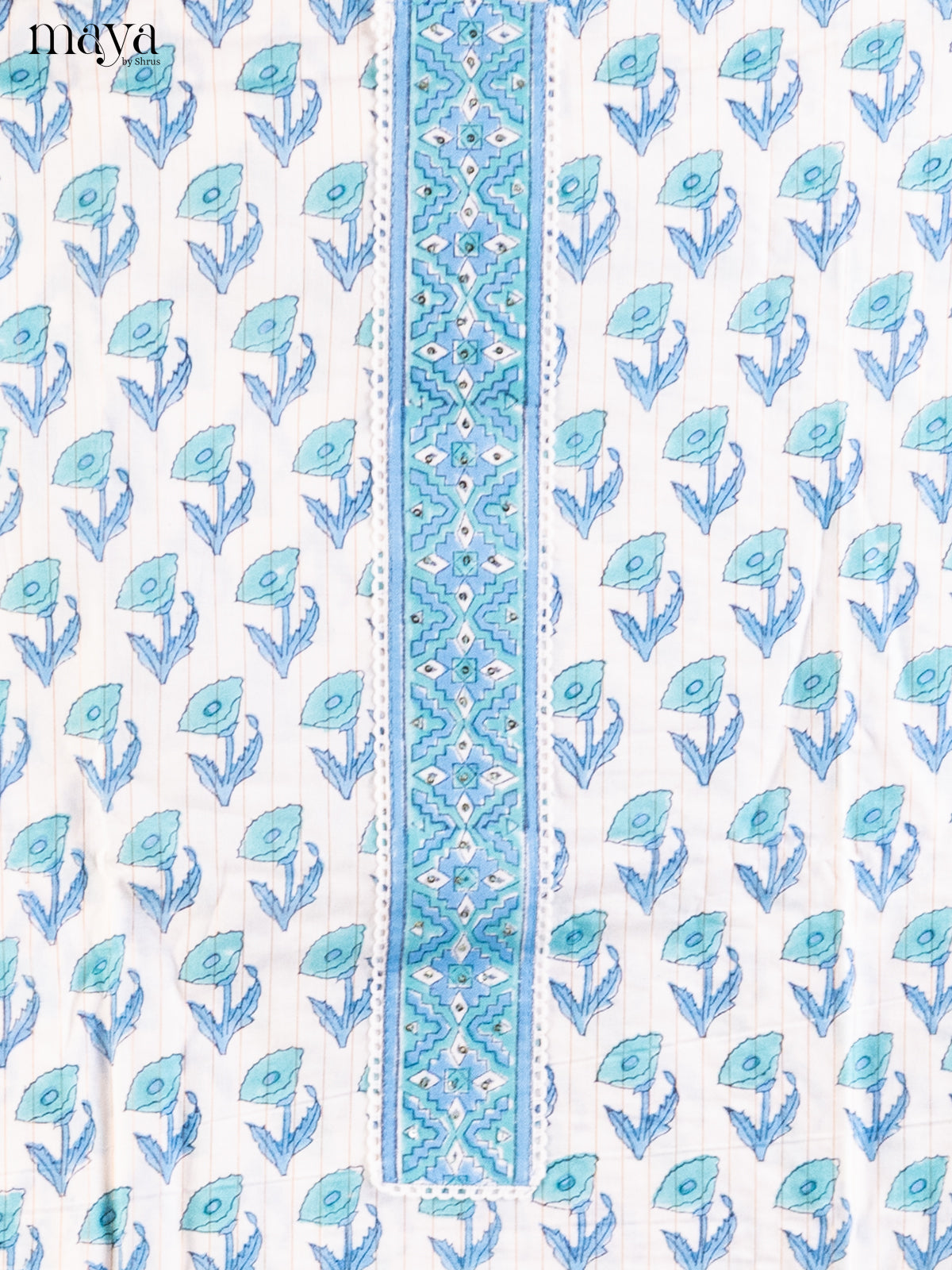 White & Blue - Cotton salwar