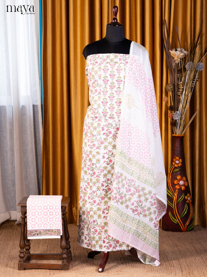 White & Pink - Cotton salwar