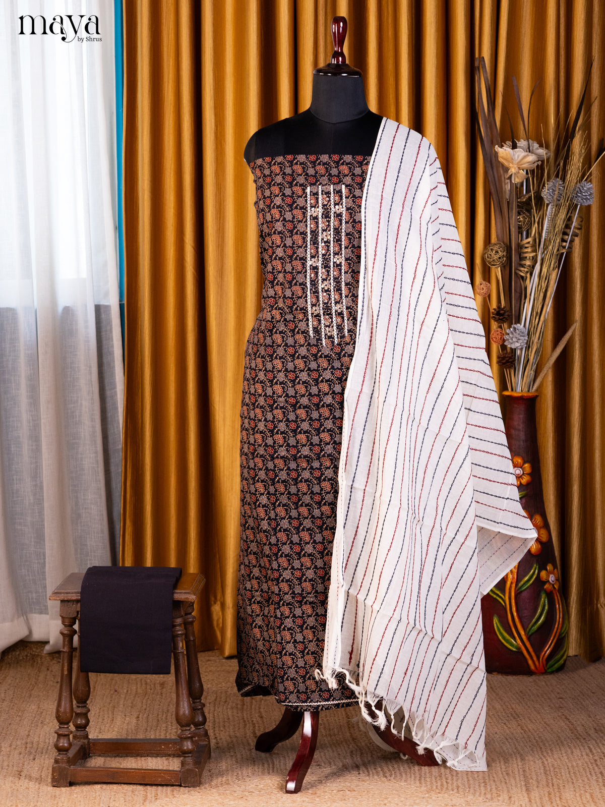Black & Cream - Cotton salwar