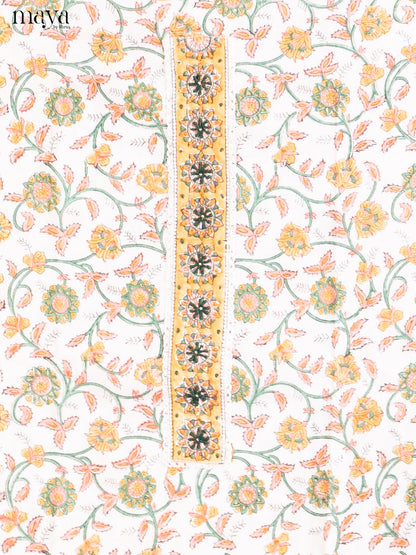 White & mustard- Cotton salwar