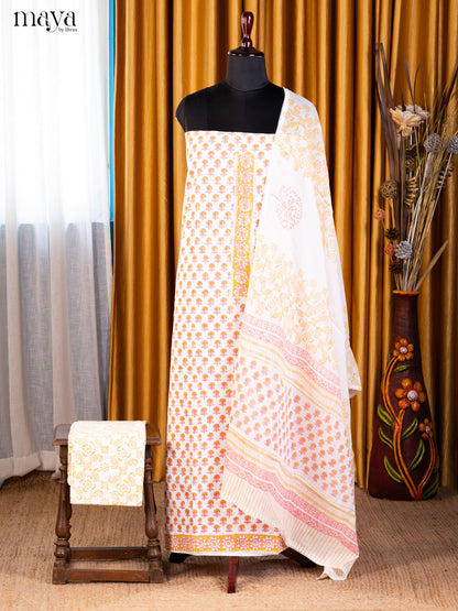 Cream  & Pink - Cotton salwar