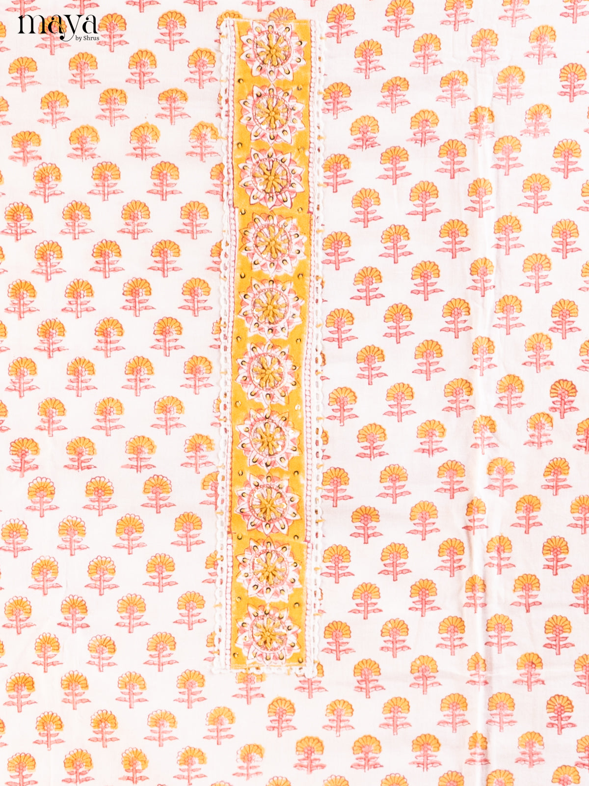 Cream  & Pink - Cotton salwar