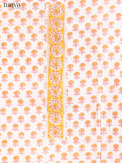 Cream  & Pink - Cotton salwar