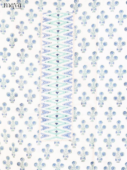 Cream & Blue - Cotton salwar