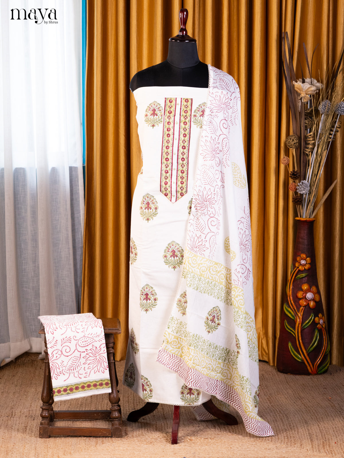 Cream - Cotton salwar