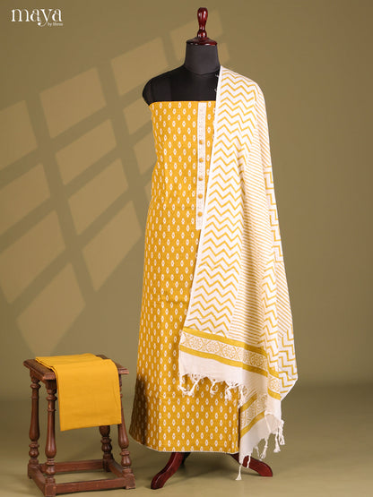 Mustard & Cream- Cotton salwar