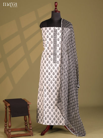 White with Black - Cotton salwar