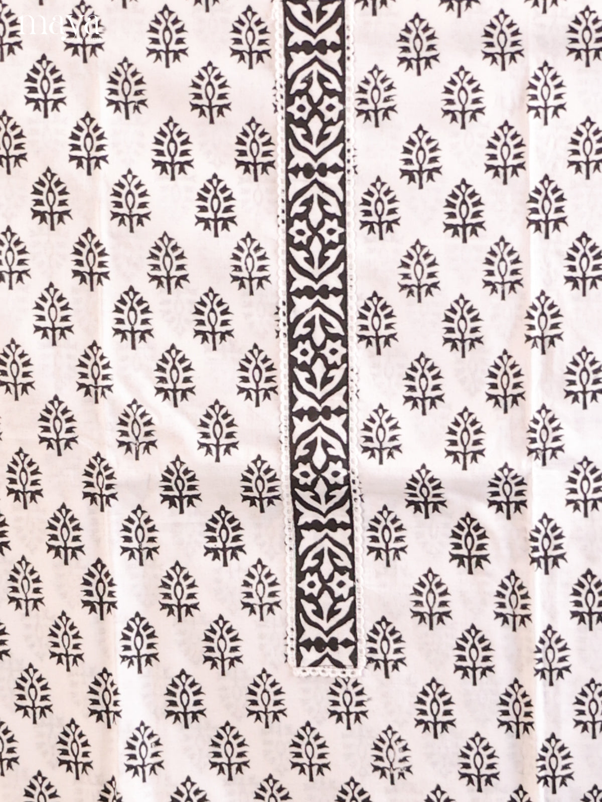 White with Black - Cotton salwar