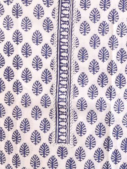 White with Blue- Cotton salwar