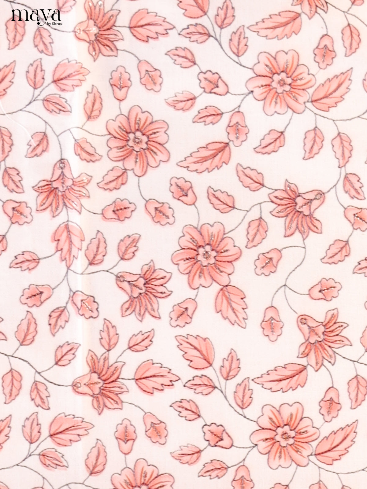 White with Peach - Cotton salwar