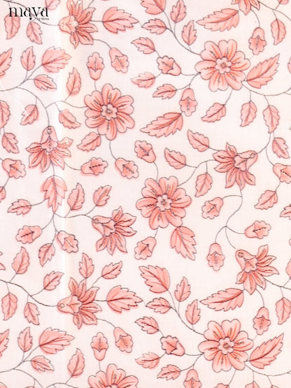 White with Peach - Cotton salwar