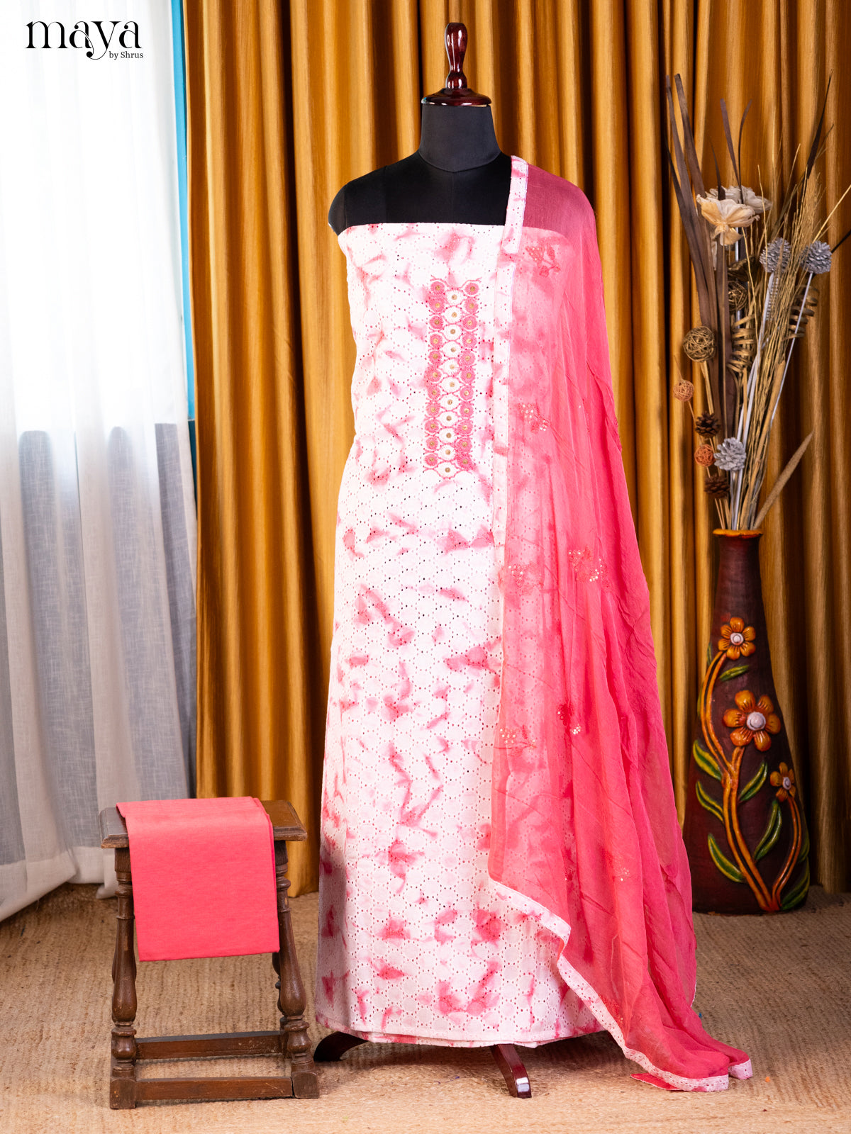 White & Pink- Cotton salwar