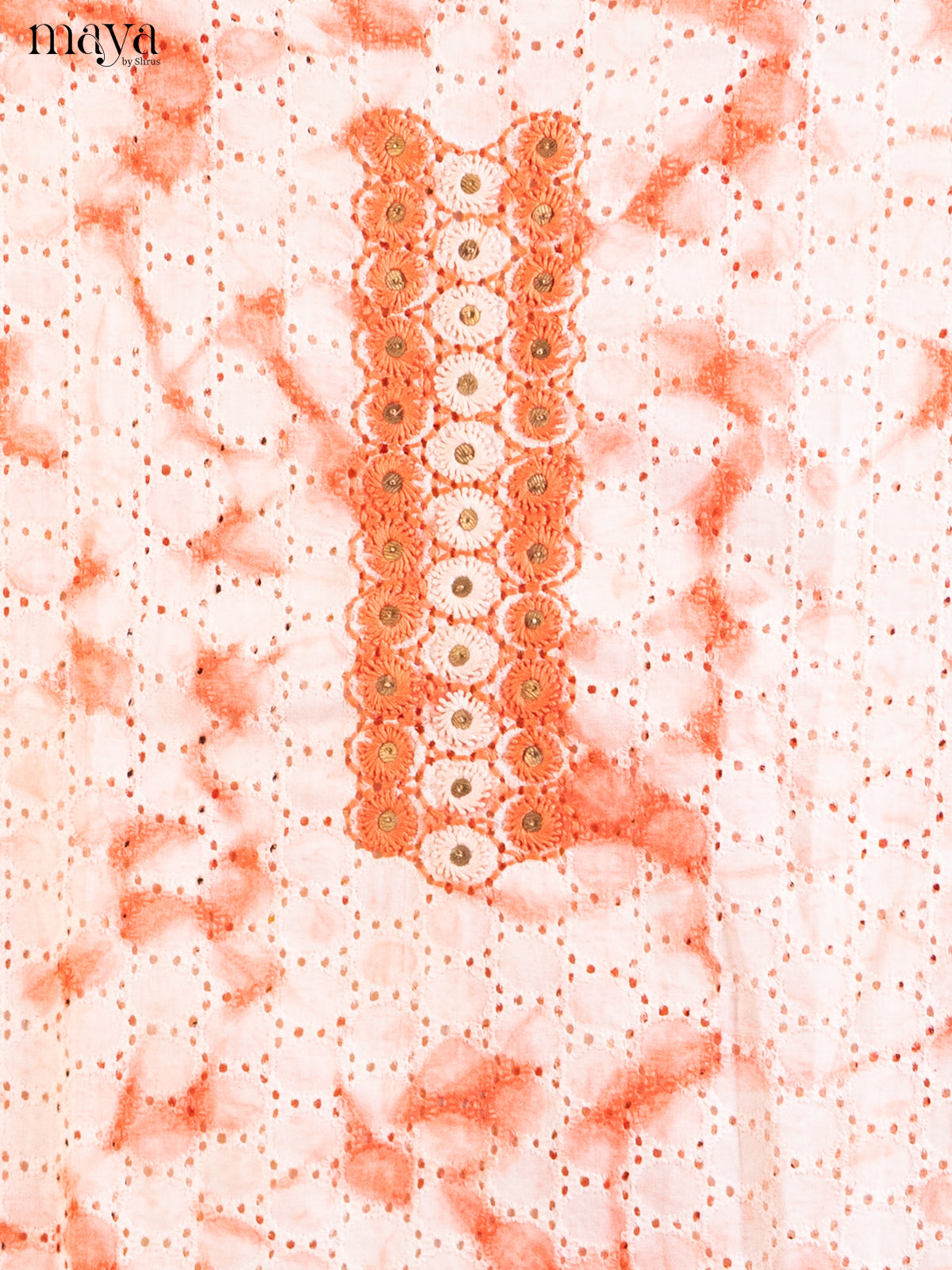 white & Orange- Cotton salwar