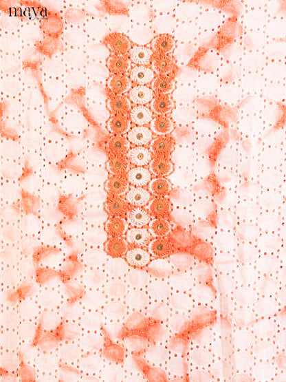 white & Orange- Cotton salwar