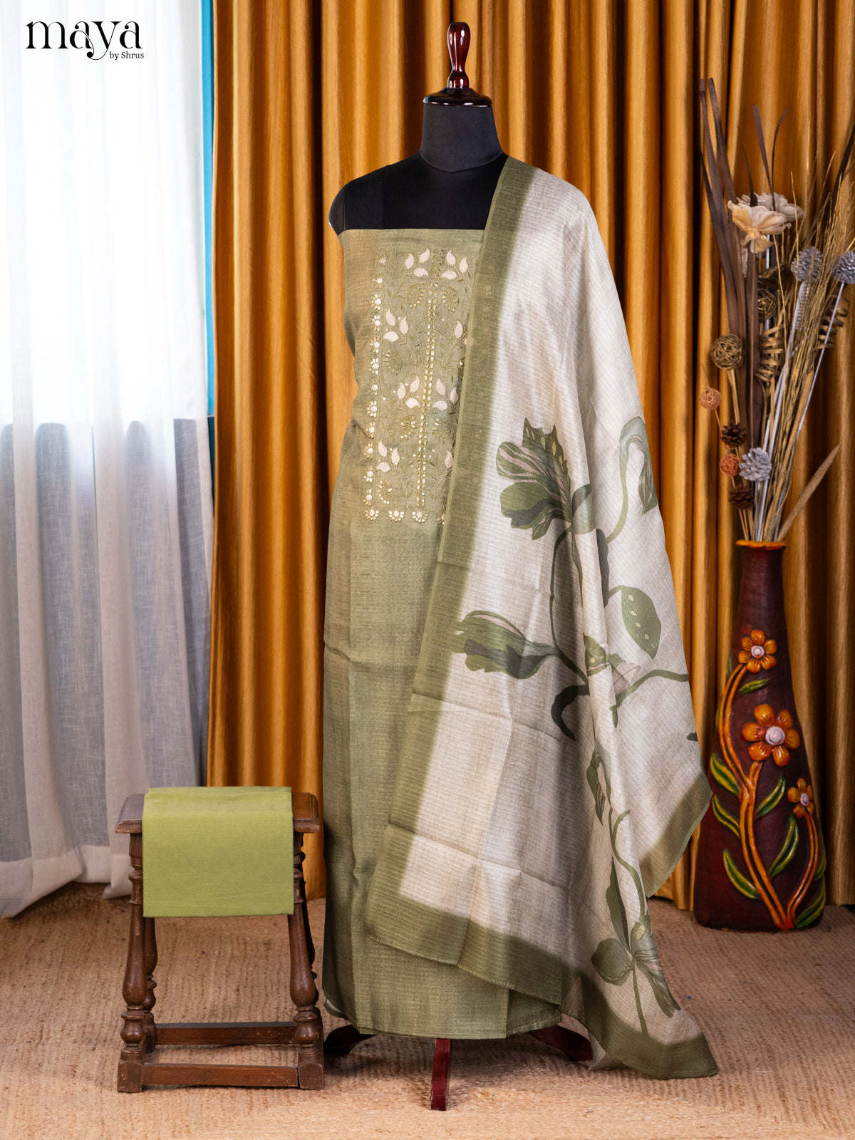 Green & Cream - Cotton salwar