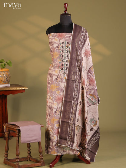 Cream & Brown - Cotton salwar