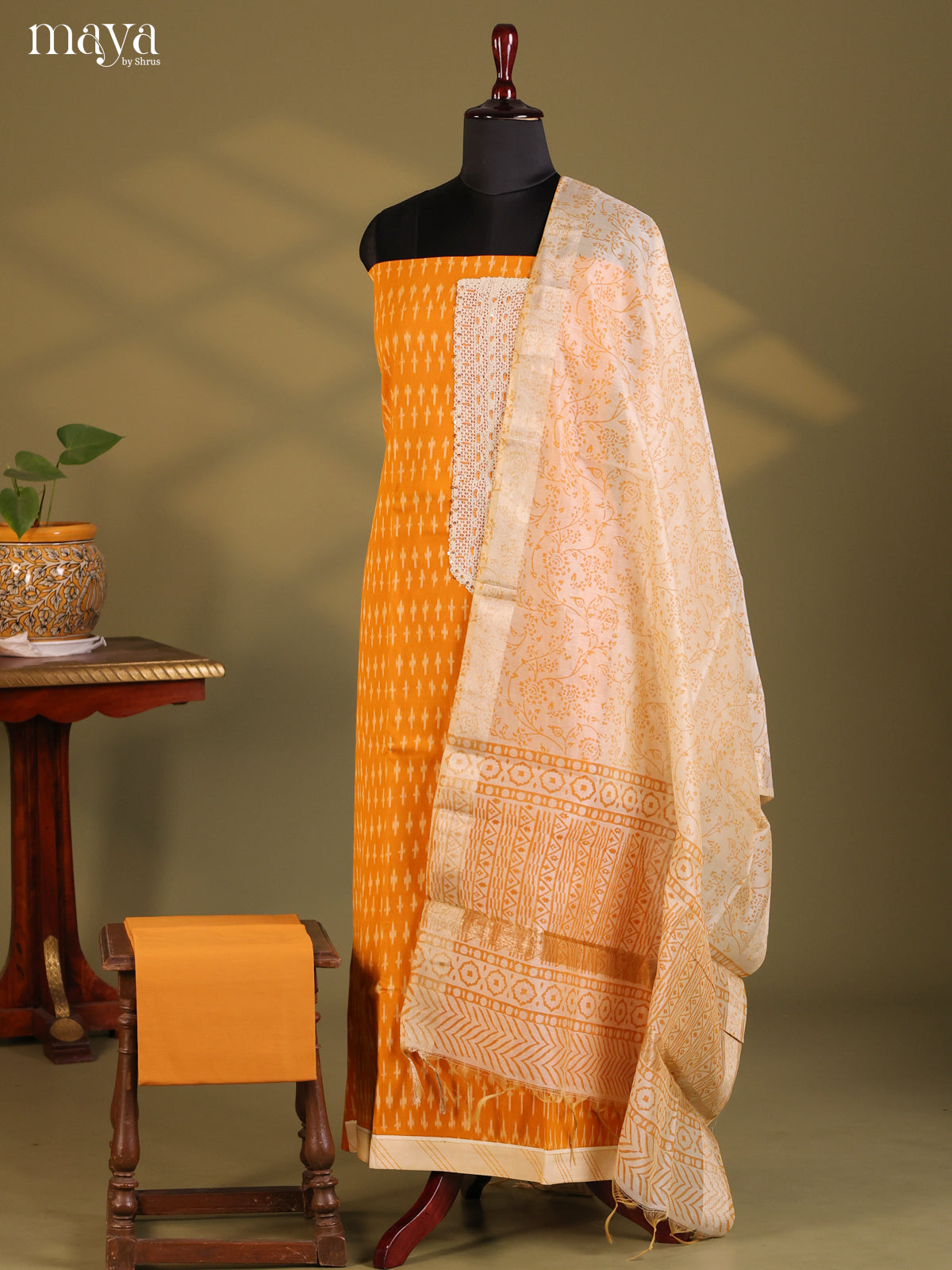 Mustard & Cream - Cotton salwar
