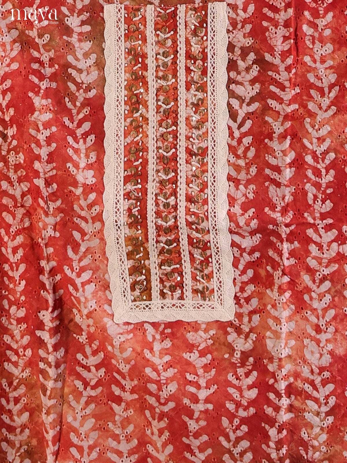 Red & White - Cotton salwar