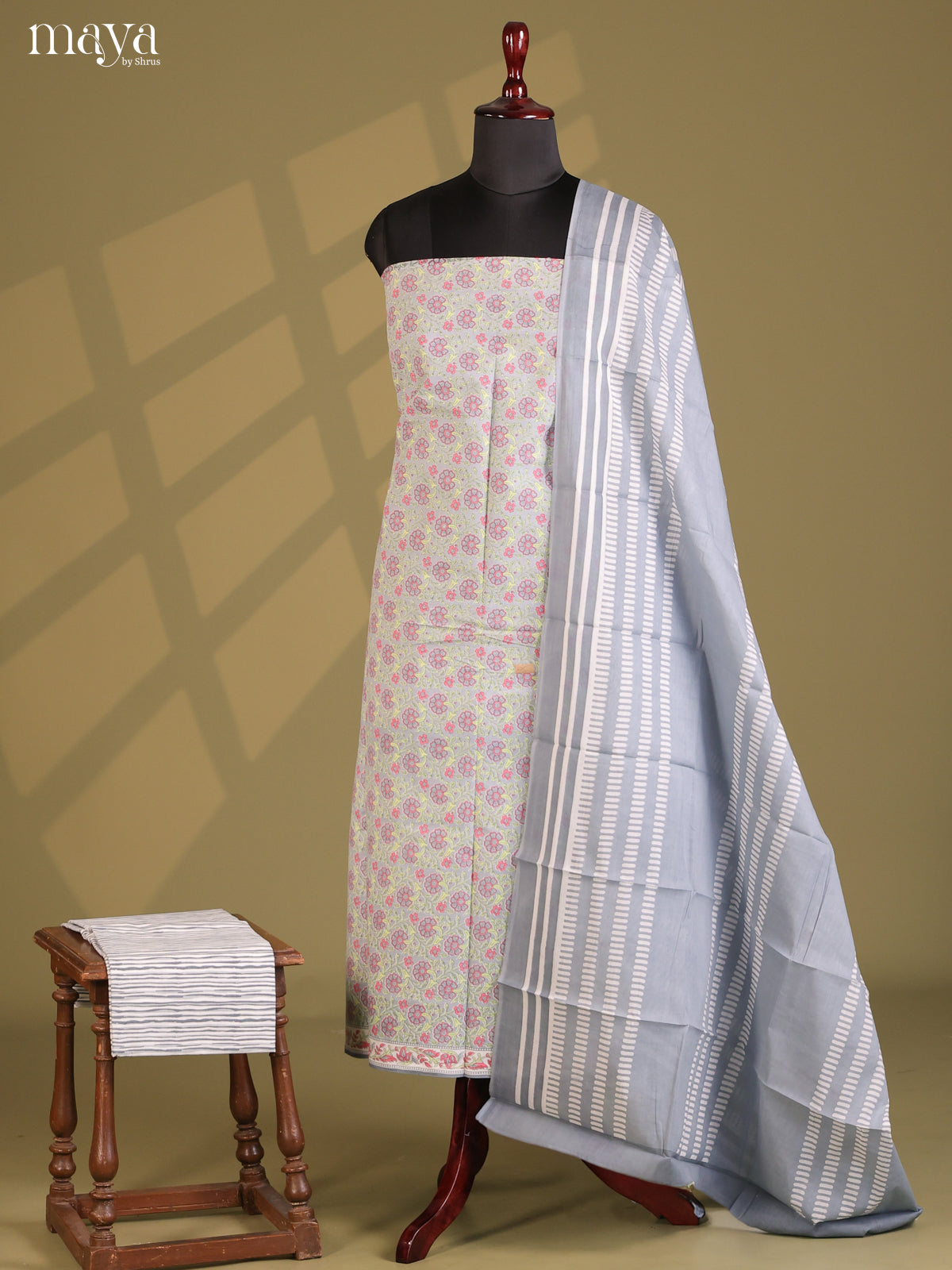 Cream & Grey - Cotton salwar
