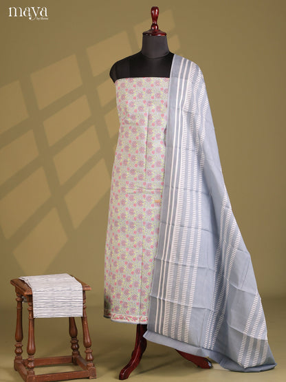Cream & Grey - Cotton salwar