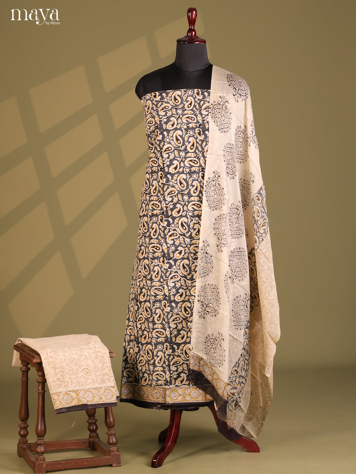 Grey & Cream - Cotton salwar
