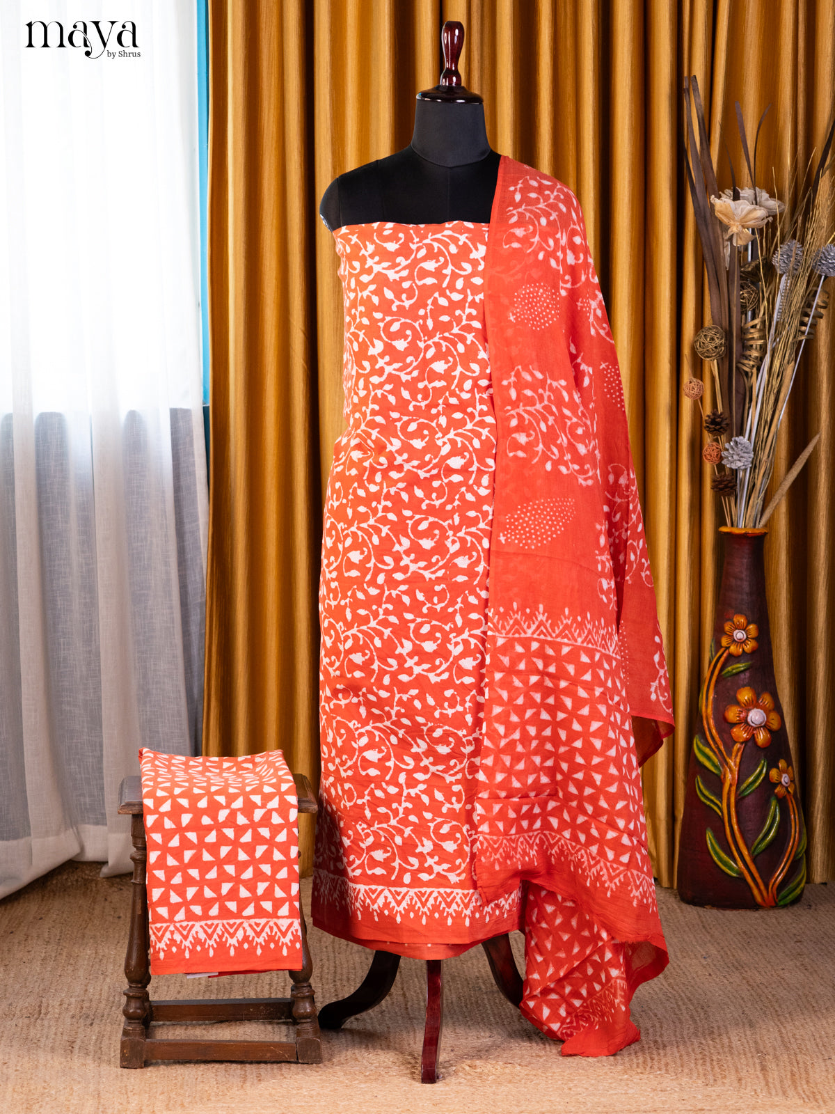 Orange- Cotton salwar