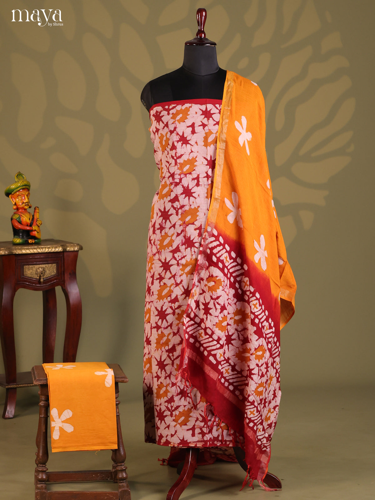 Red & Mustard - Cotton salwar