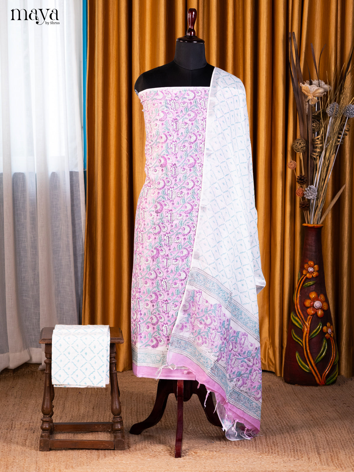 Purple & White- Cotton salwar