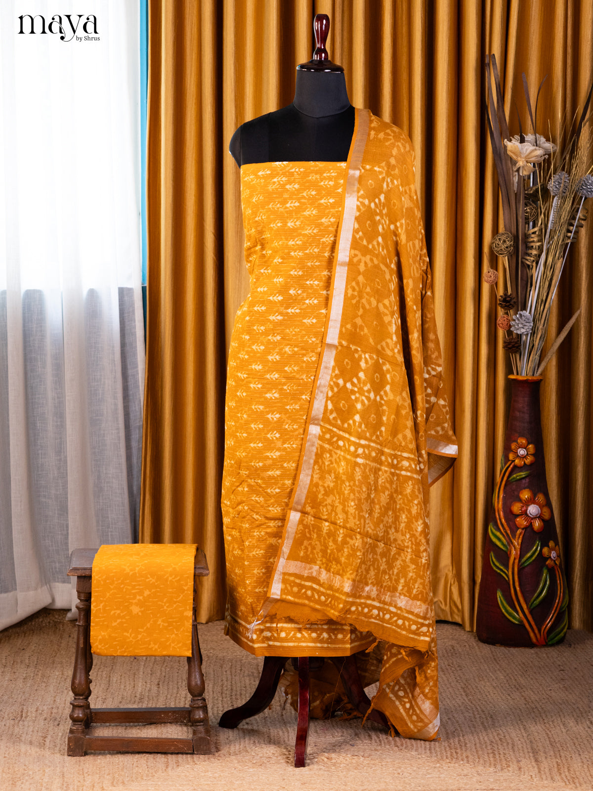 Mustard- Cotton salwar