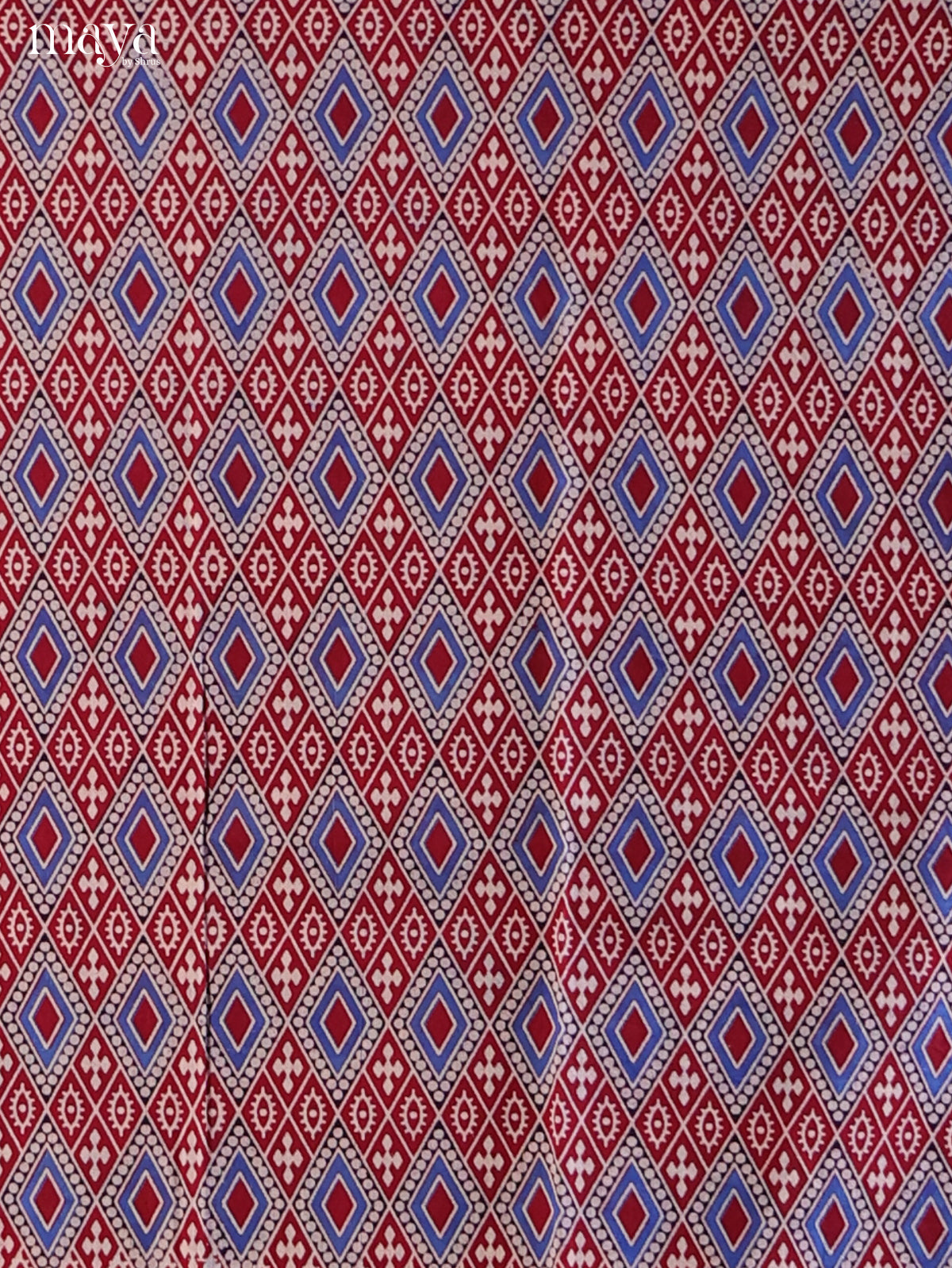 Maroon & Blue - Ajrakh Salwar Unstitch