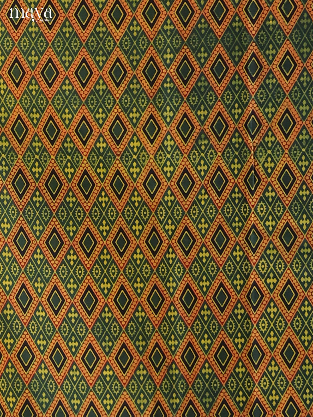 Green with Mustard- Ajrakh Salwar Unstitch